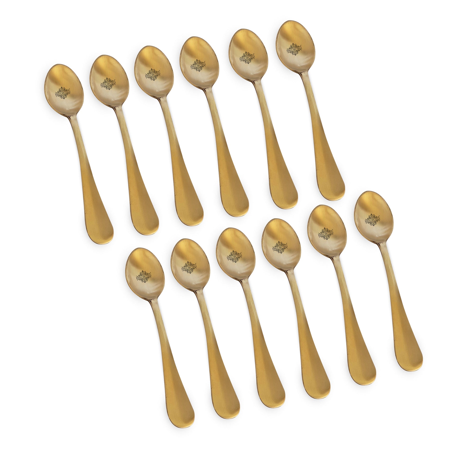 Pure Brass Baby Spoon with Matt Finish Design, Dinnerware, Tableware, Flatware & Cutlery, Length:- 19.05 cm