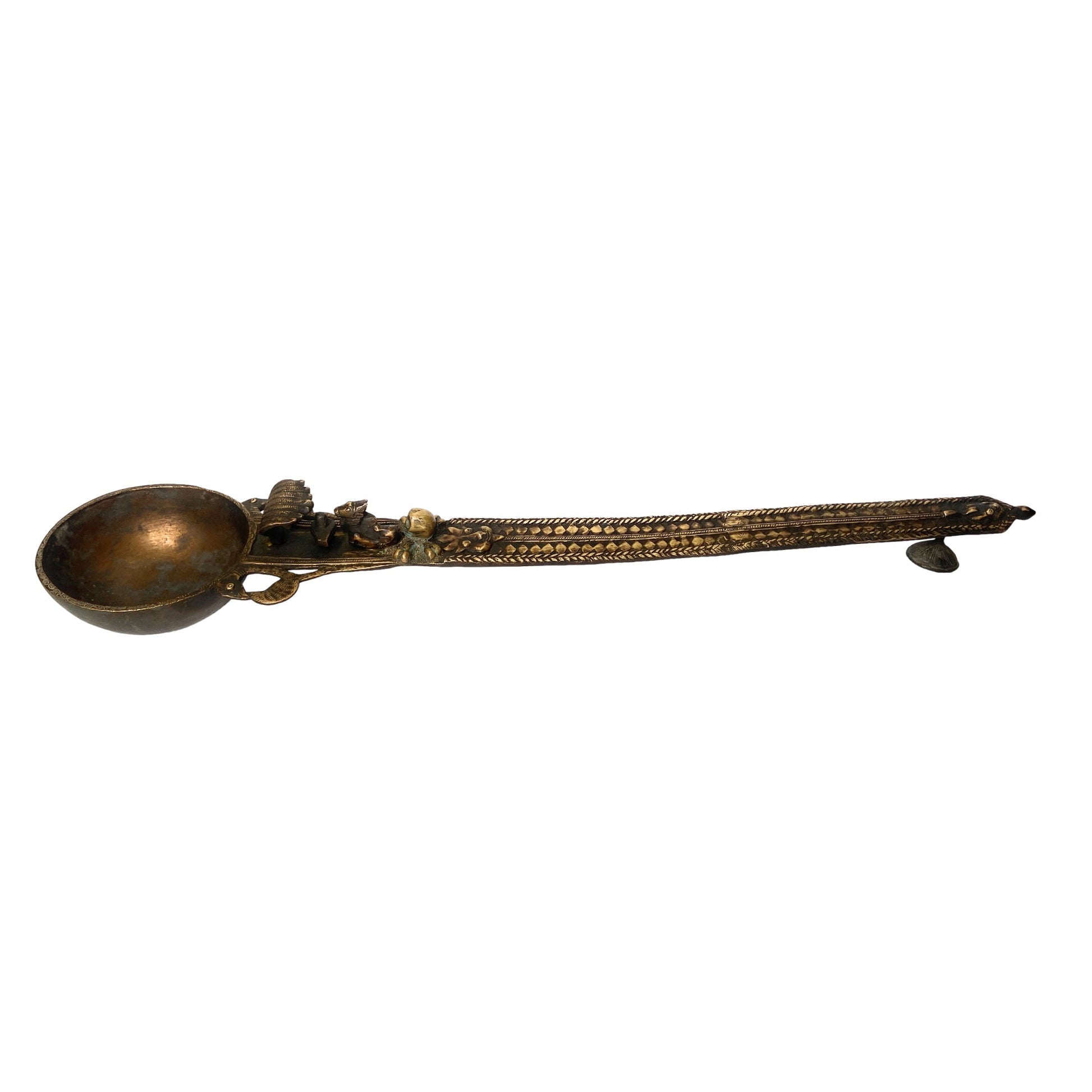 Bhunes Brass Teertha Spoons, Achamani Spoon For Havan, Spoons,Brown, 3.5 Inch, 1 Piece