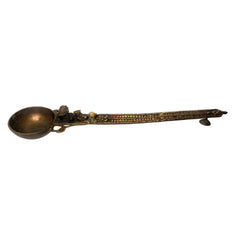 Bhunes Brass Teertha Spoons, Achamani Spoon For Havan, Spoons,Brown, 3.5 Inch, 1 Piece