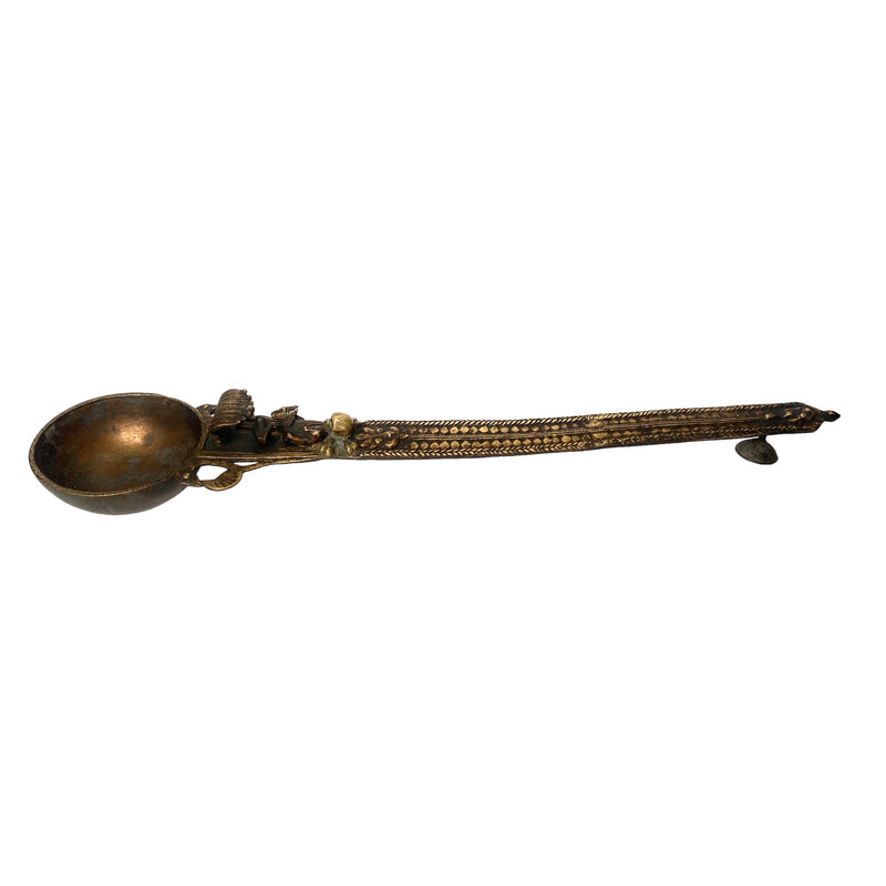 Bhunes Brass Teertha Spoons, Achamani Spoon For Havan, Spoons,Brown, 3.5 Inch, 1 Piece