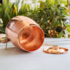 Pure Copper Water Pot With Matt Finish & Half Hammered 7000 ML