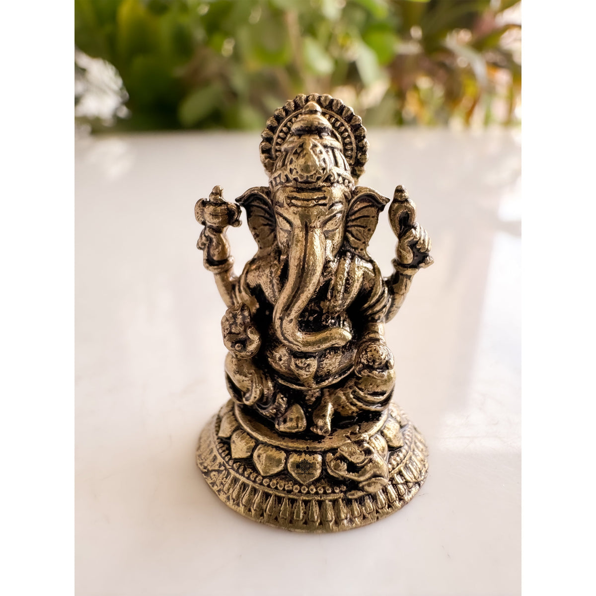 Pure Brass Miniature Ganesh Ji Sitting Murti