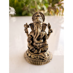 Pure Brass Miniature Ganesh Ji Sitting Murti