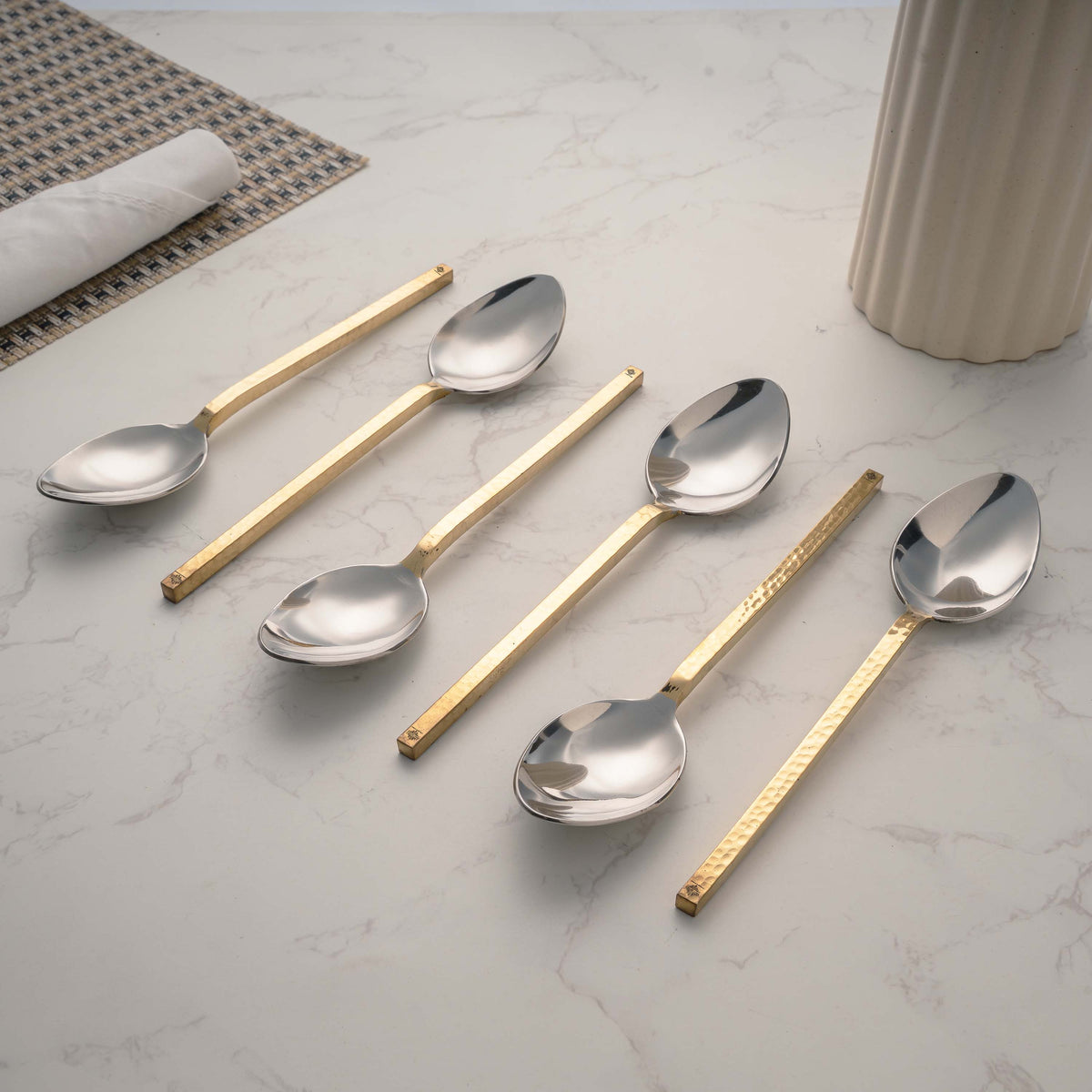 Steel Spoon With Brass handle
