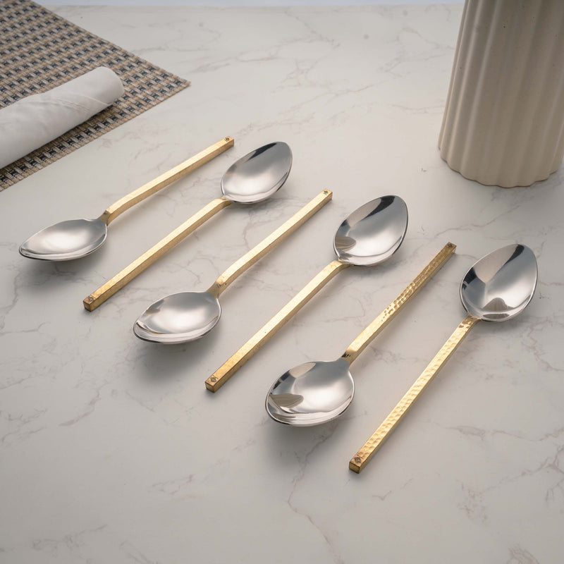 Steel Spoon With Brass handle