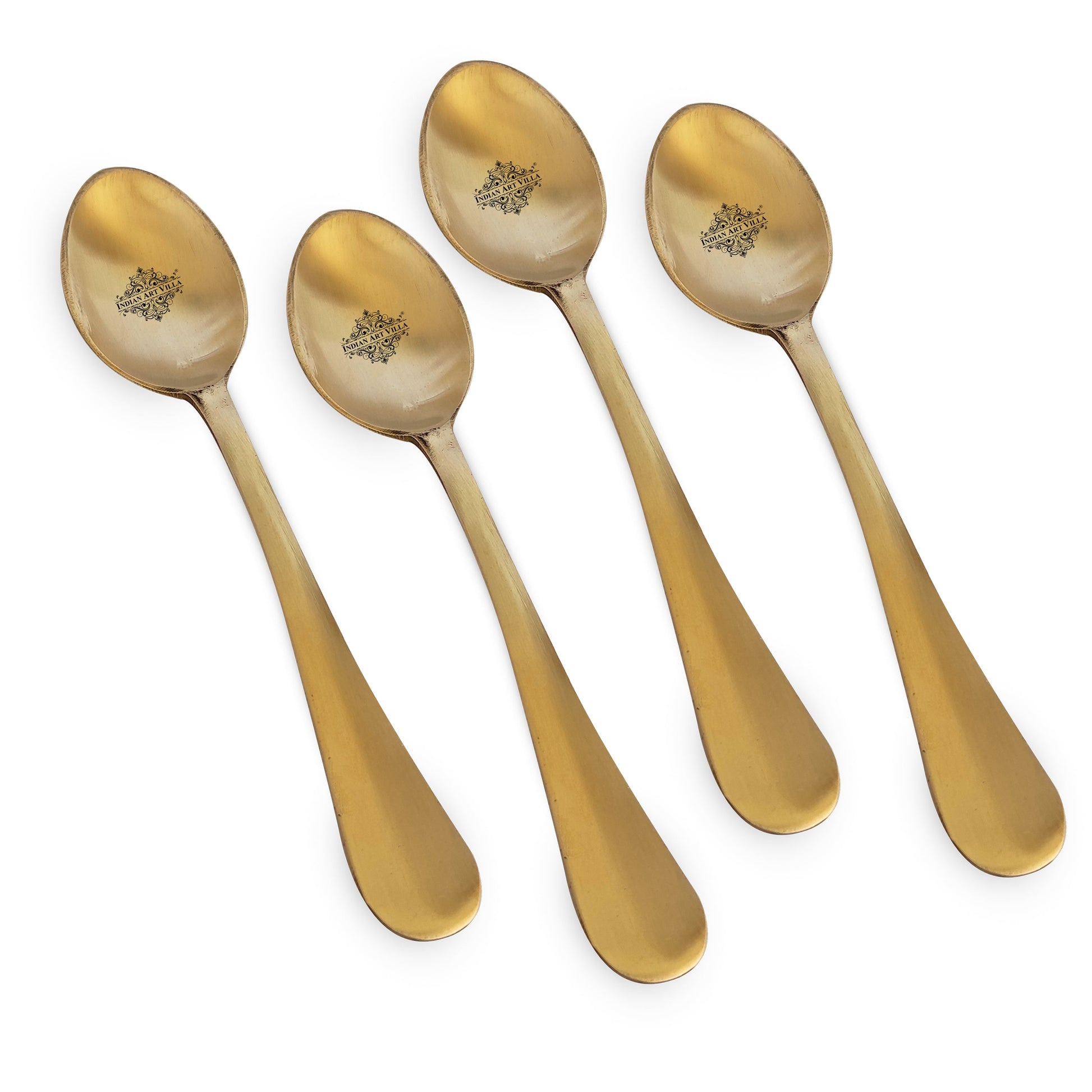 Pure Brass Baby Spoon with Matt Finish Design, Dinnerware, Tableware, Flatware & Cutlery, Length:- 19.05 cm