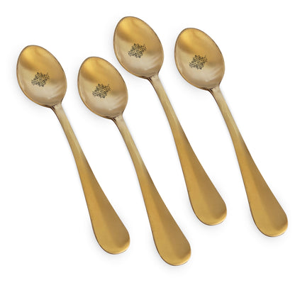 Pure Brass Baby Spoon with Matt Finish Design, Dinnerware, Tableware, Flatware & Cutlery, Length:- 19.05 cm