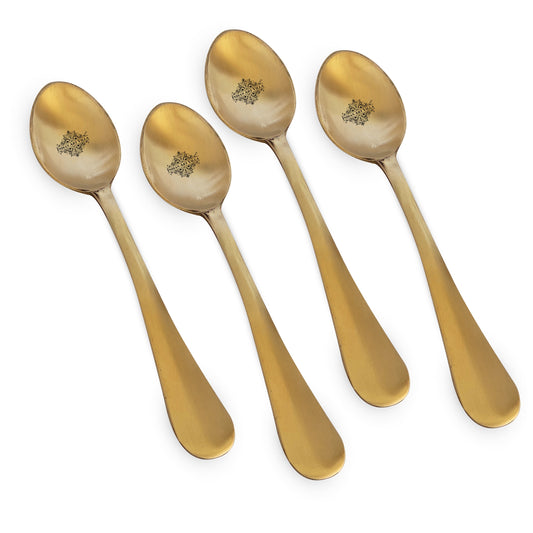 Pure Brass Baby Spoon with Matt Finish Design, Dinnerware, Tableware, Flatware & Cutlery, Length:- 19.05 cm