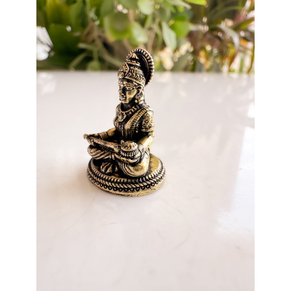 Pure Brass Miniature Maa Annapurna Sitting Murti - 2.39 cm