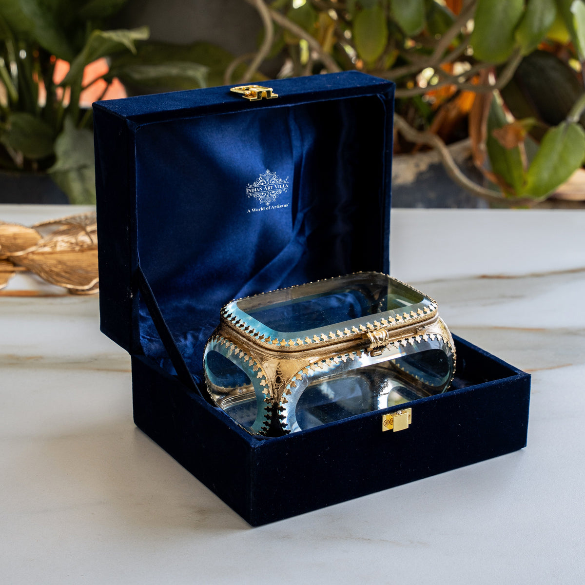 Brass & Glass Decorative Box - Home Decor & Gifting