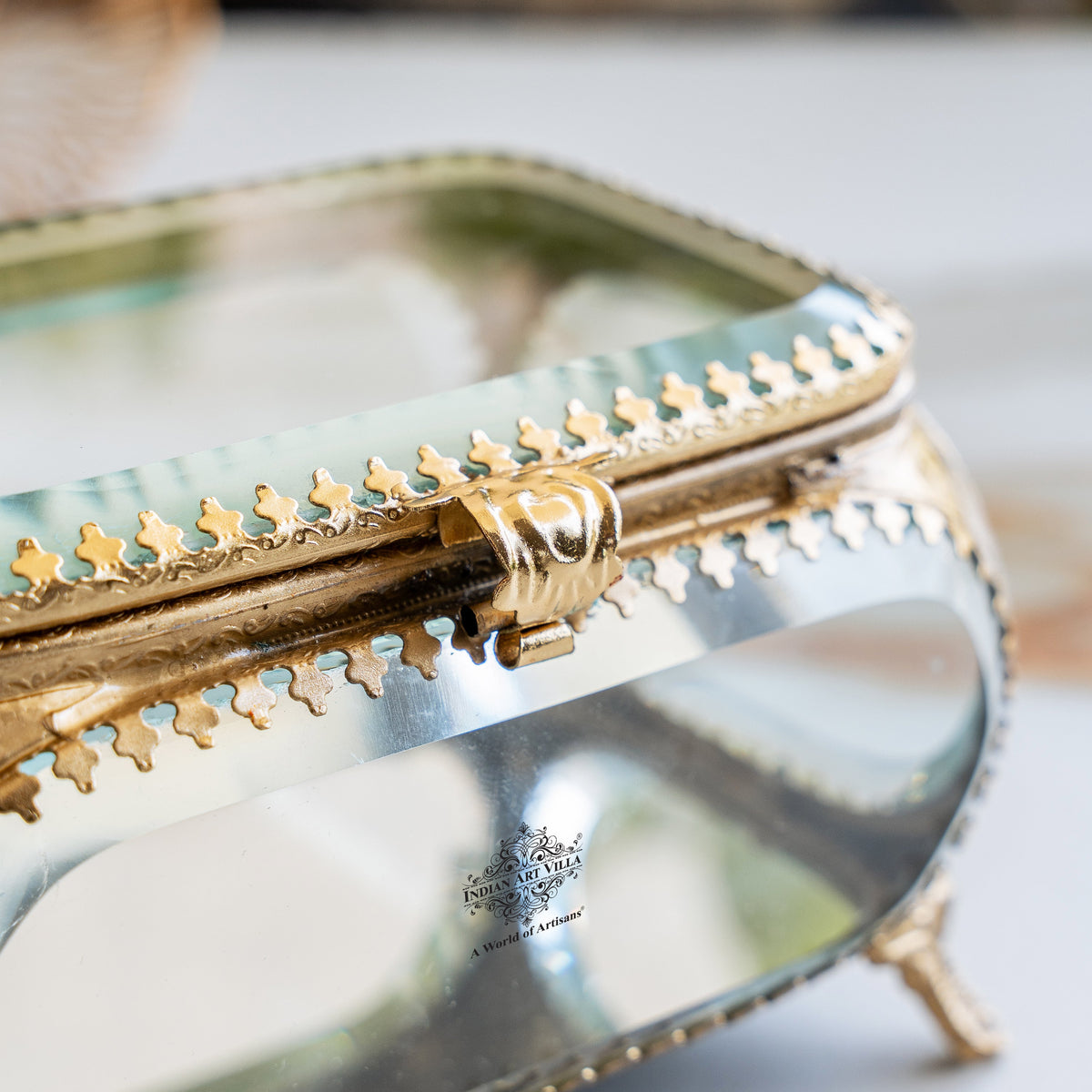 Brass & Glass Decorative Box - Home Decor & Gifting