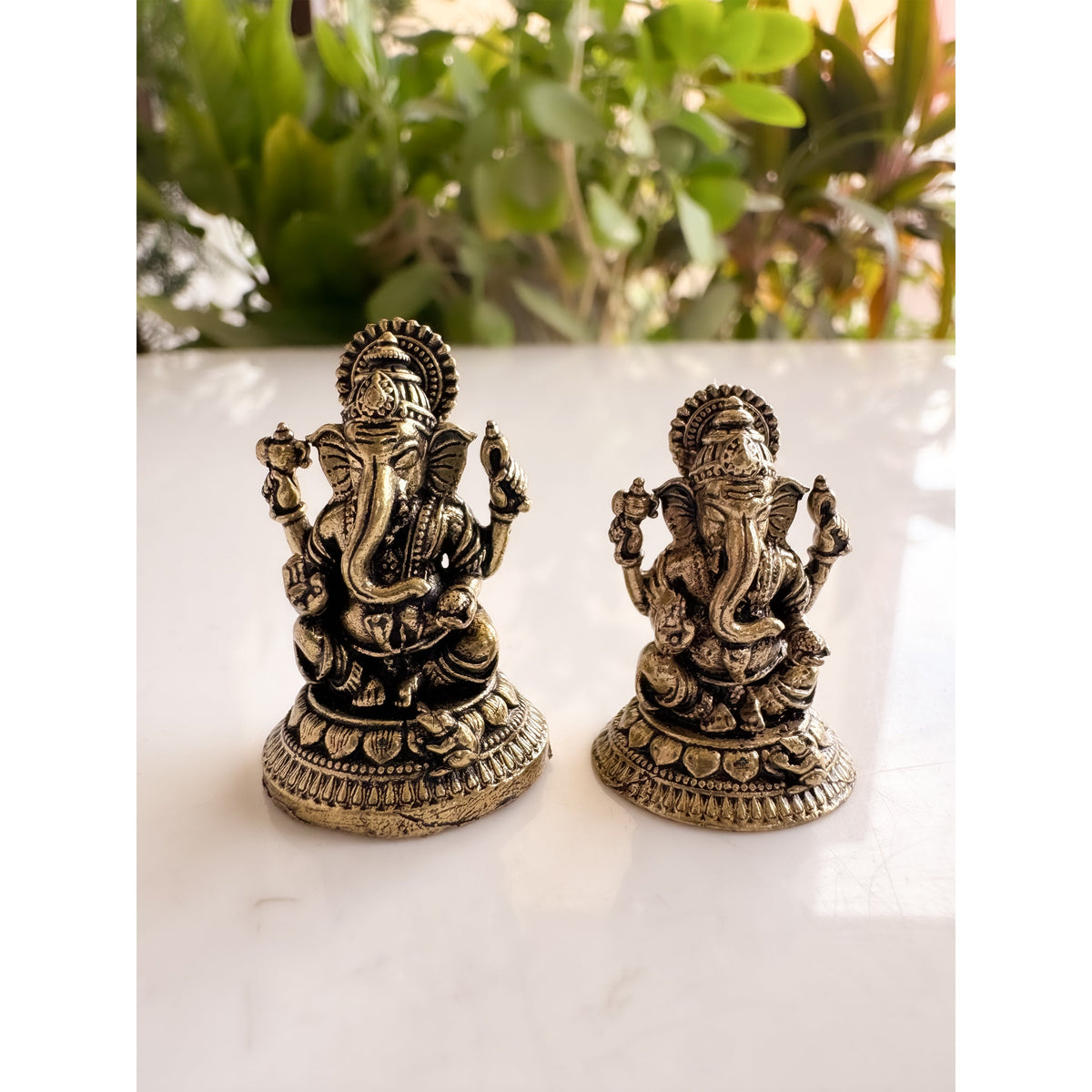 Pure Brass Miniature Ganesh Ji Sitting Murti