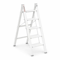 Corvids 5-Steps Premium Folding Step Stool with 2-Year Warranty (White)-1