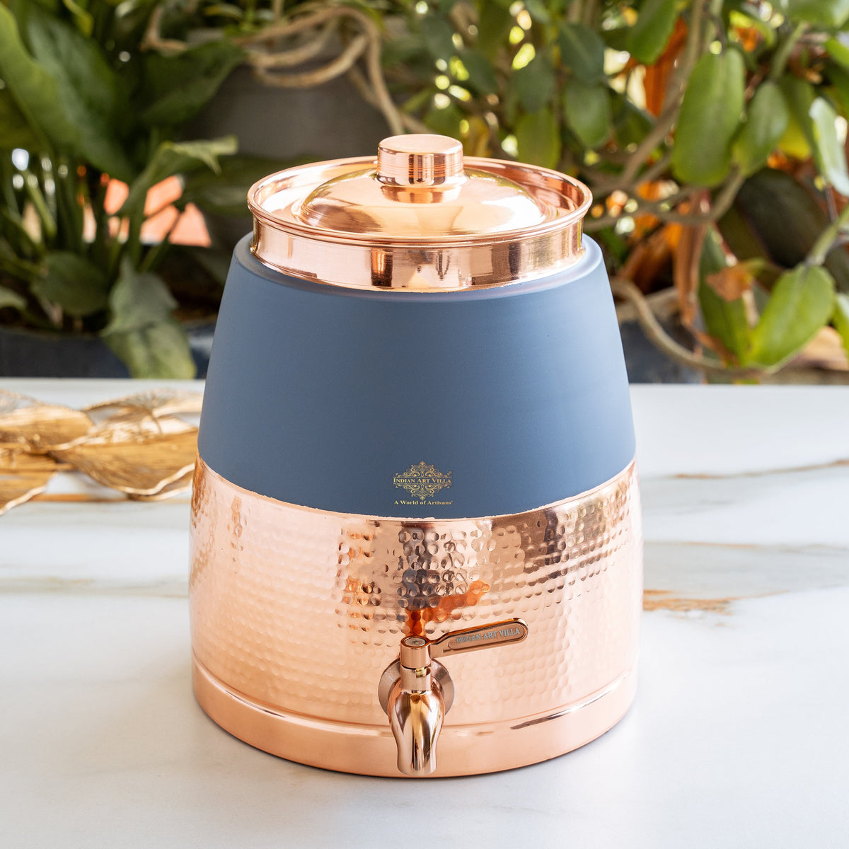 Copper Water Pot with Hammered Design & Silk Finish 7000 ML