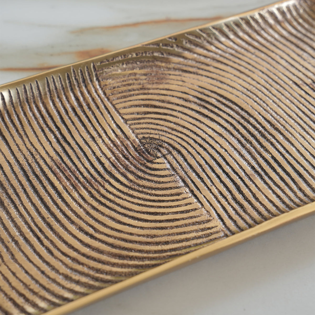 Brass Finish Handmade Tray 17.8 Inches