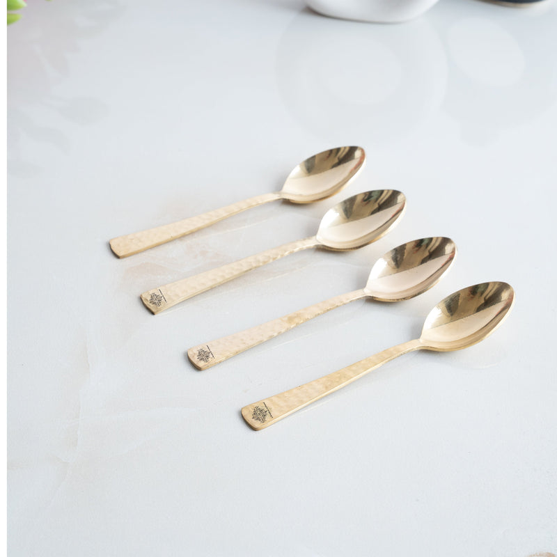 Pure Brass Hammered Design Spoon