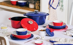 Meyer Disney Bon Voyage Enameled Cast Iron Casserole with Lid, 25cm, 4.5L, Blue