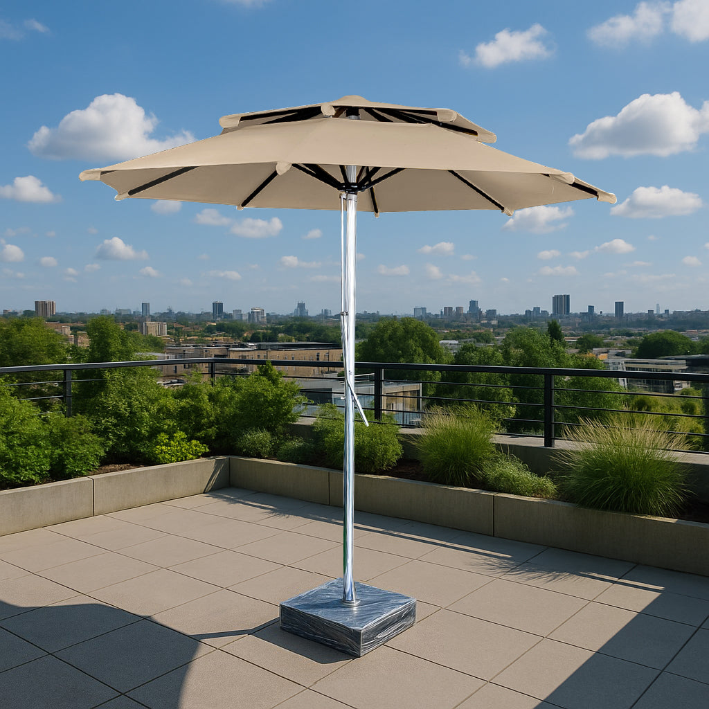 Grazia Luxury Centre Pole Garden Umbrella With Stand