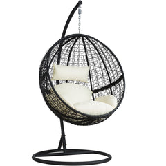 Tocci Single Seater Hanging Swing With Stand For Balcony , Garden Swing (Black)