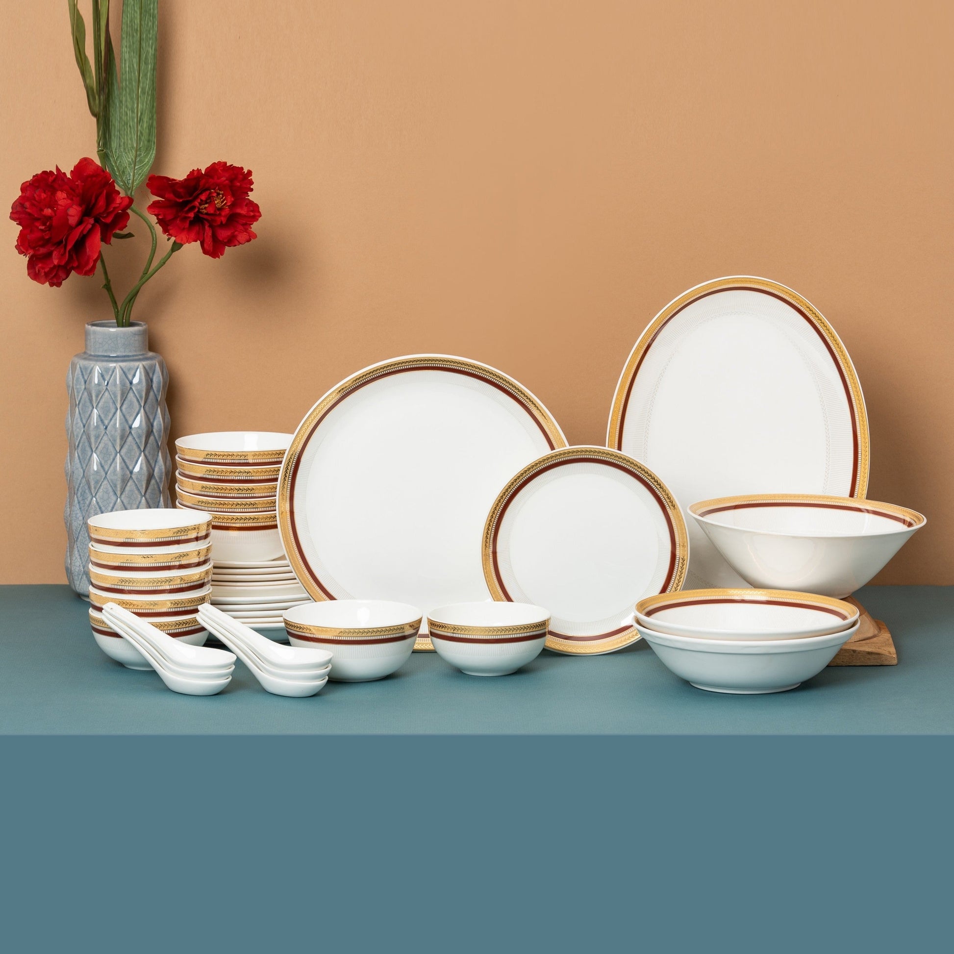 JCPL Urmi Aroma Dinner Set of 34 (AS3), For Family of 6