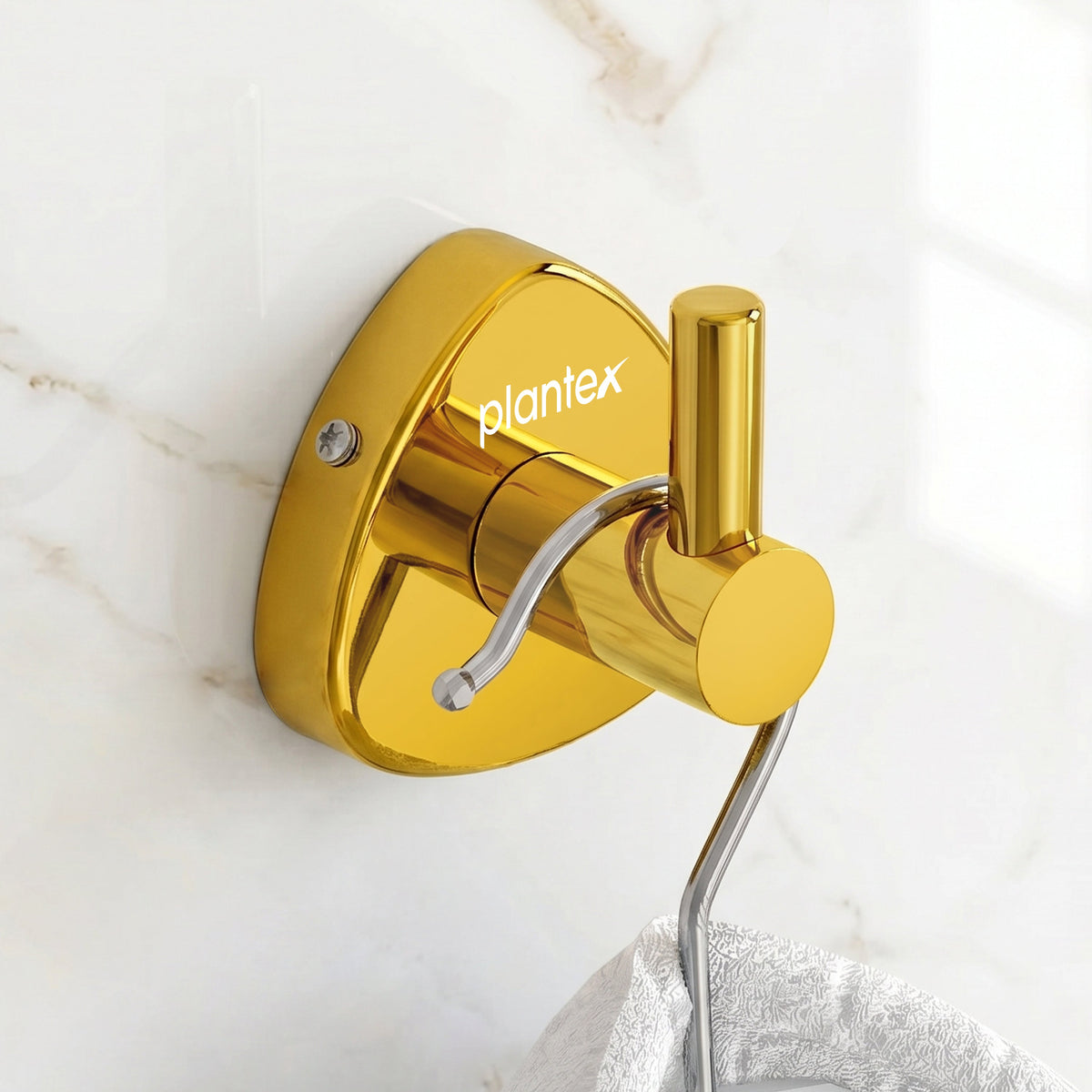 Plantex J4 Stainless Steel Clothes Hanger for Wall/Hangers for Bathroom/Robe Hook/Bathroom Accessories (PVD Gold Finish) Angel-1