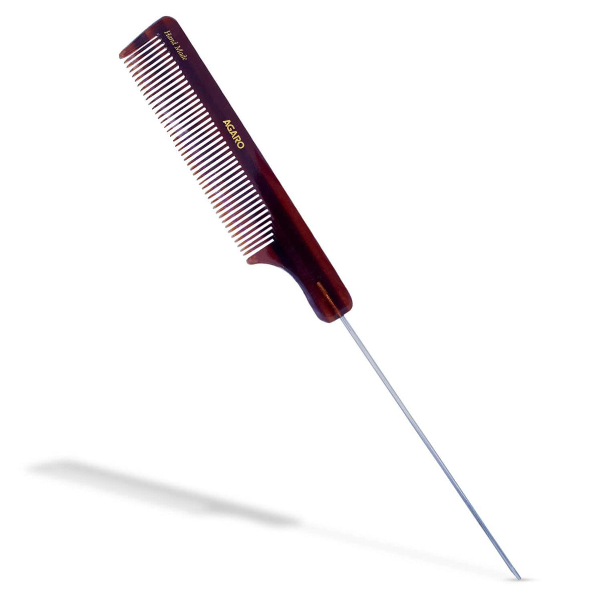 AGARO Hand Made Cellulose Acetate Comb HMC74, All Fine Tooth Dressing Comb, Smooth Rounded Teeth, Hair Styling, Hair Bru