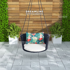 Lalo Single Seater Hanging Swing Without Stand For Balcony , Garden Swing (Black)