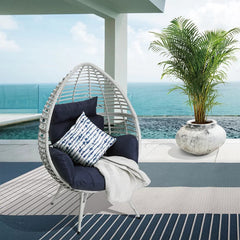 Rosabella Single Seater Swing Basket For Balcony & Garden (White)
