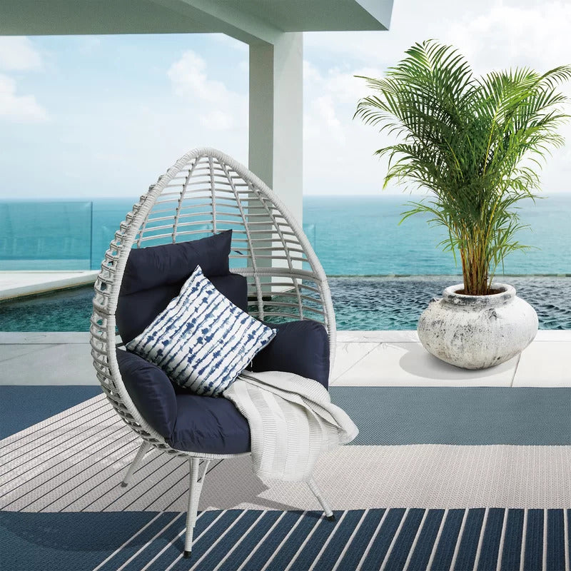 Rosabella Single Seater Swing Basket For Balcony & Garden (White)