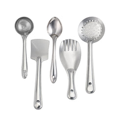 Wonderchef Venice 5 Pcs. Stainless-steel Kitchen Tools Set, Ladle, Turner, Skimmer, Serving Spoon, Rice Server for Cooki