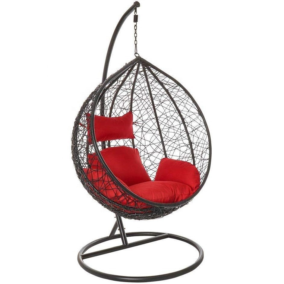 Lilo Single Seater Hanging Swing With Stand For Balcony , Garden (Black)