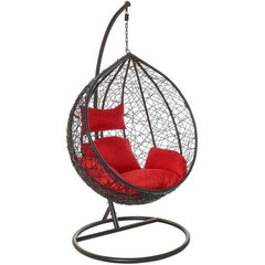 Lilo Single Seater Hanging Swing With Stand For Balcony , Garden (Black)