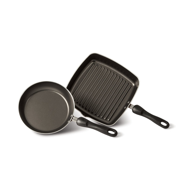 Meyer Non-Stick 2-Piece Cookware Set, Frypan + Grillpan (Suitable For Gas & Electric Cooktops)