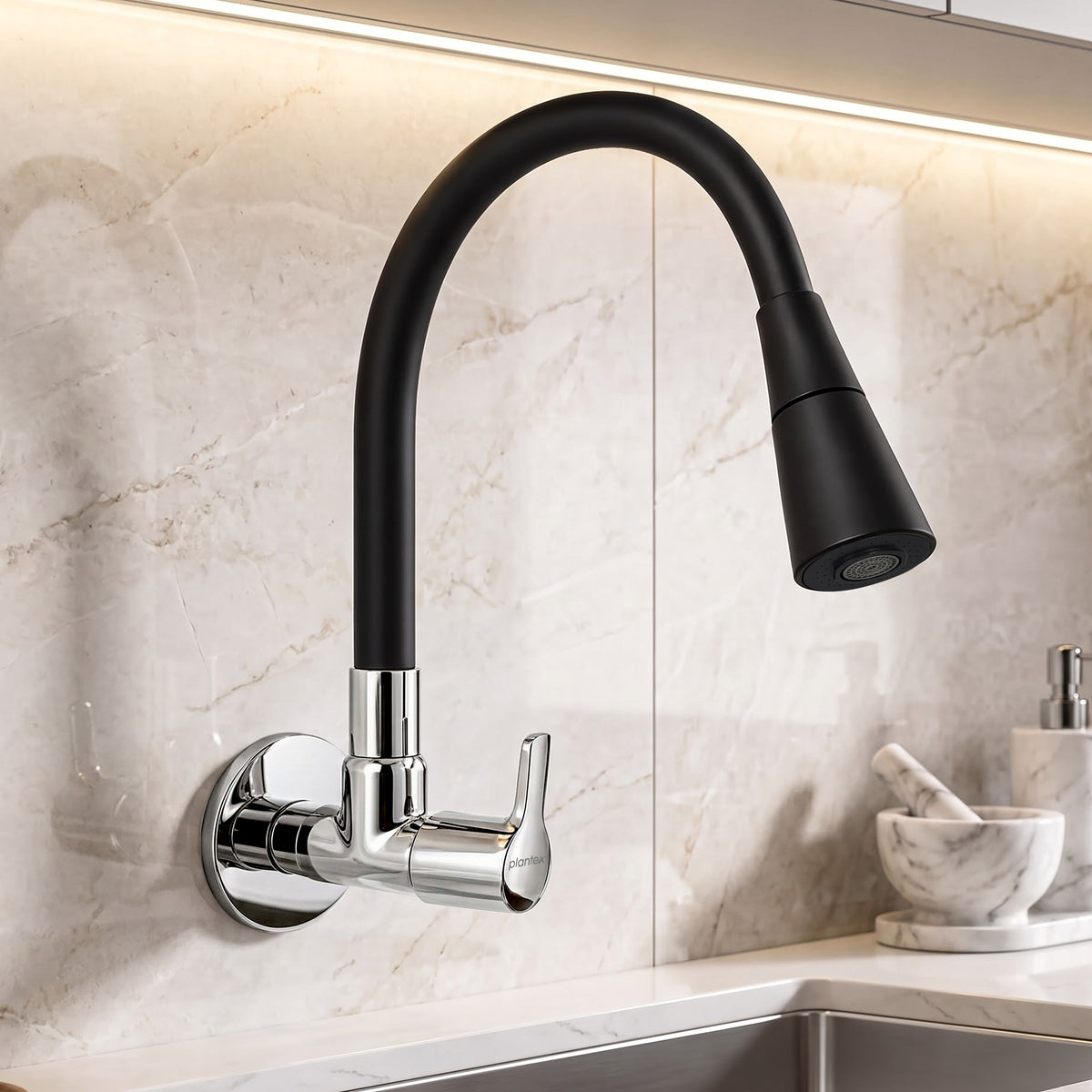 Plantex Flexible Sink Cock for Kitchen/Sink Tap with Pull Down Sprayer