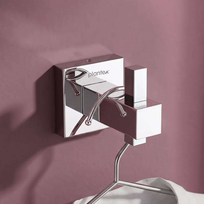 Plantex Aqua Heavy-Duty Stainless Steel Robe Hook/Cloth-Towel Hanger/Bathroom Accessories - Chrome (Pack of 1)-1