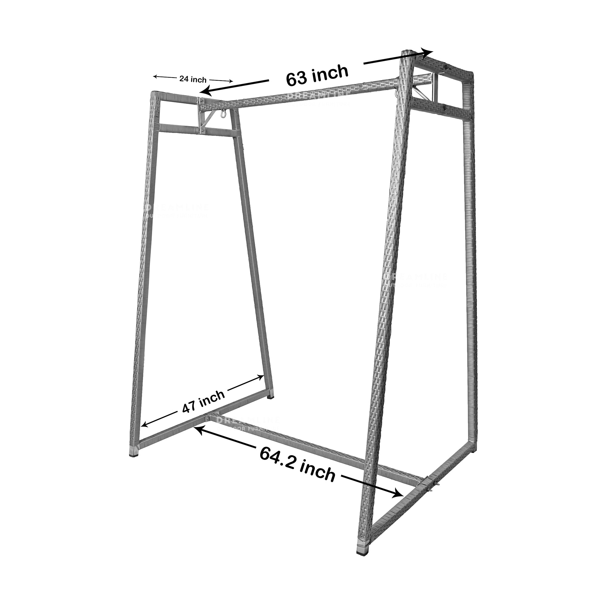 Weden Double Seater Hanging Swing With Stand For Balcony , Garden Swing (Grey)