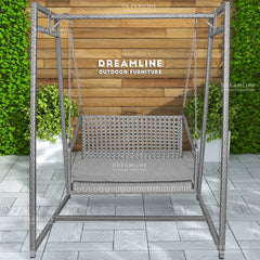 Weden Double Seater Hanging Swing With Stand For Balcony , Garden Swing (Grey)