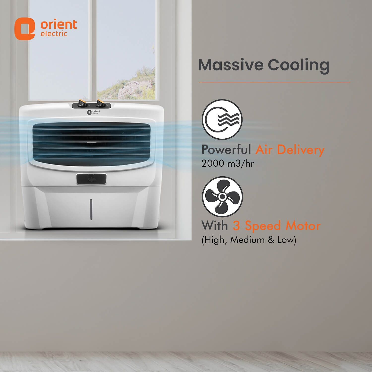 Magicool+ Window 55L Window Air Cooler with Powerful Air Delivery