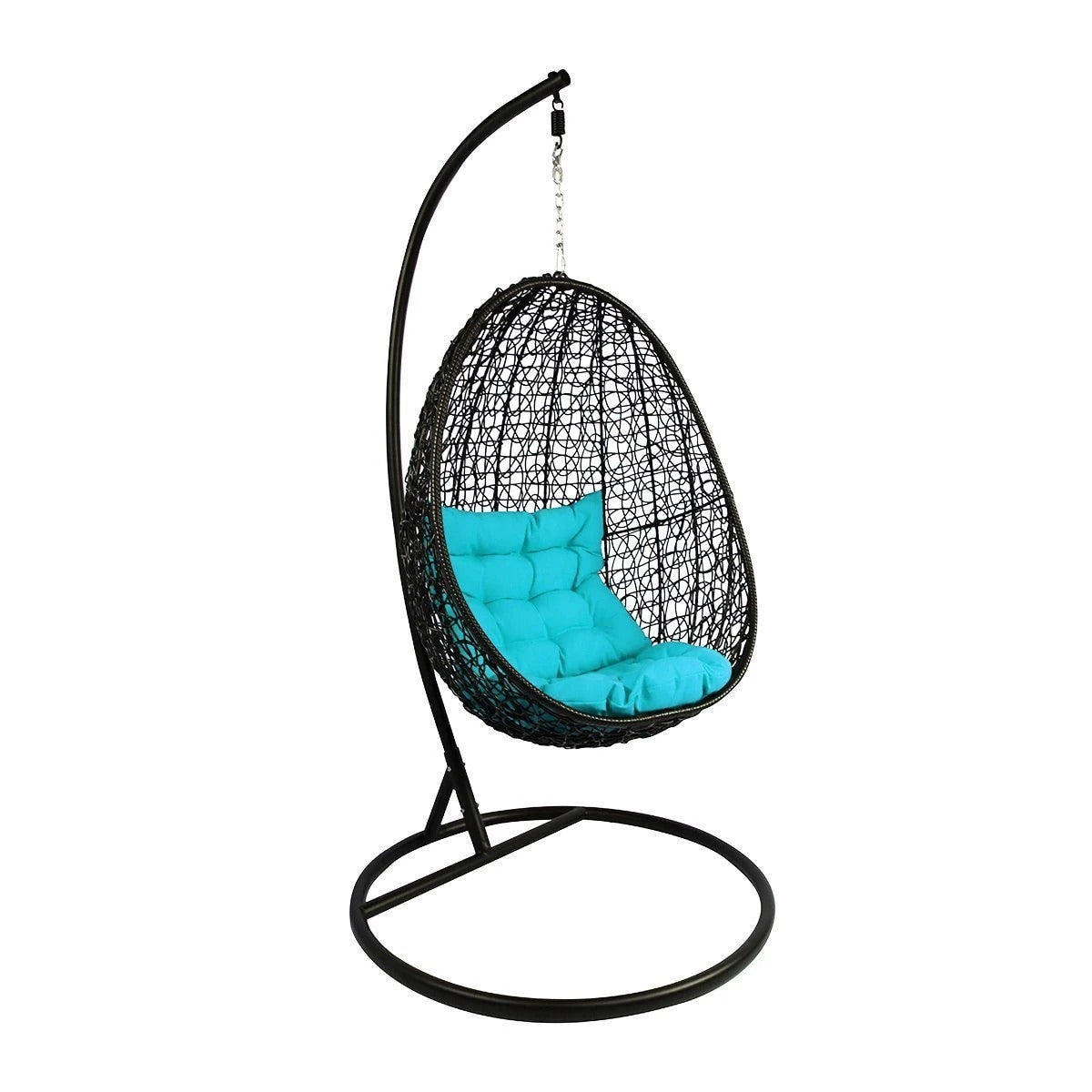 Oscuro Single Seater Hanging Swing With Stand For Balcony , Garden Swing (Black)