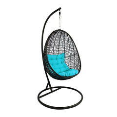 Oscuro Single Seater Hanging Swing With Stand For Balcony , Garden Swing (Black)