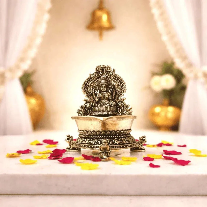 Brass Lakshmi Lightweight Diya (3 Inch)