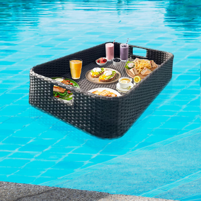 Jaime Luxury Floating Serving Tray For Swimming Pool -  Black ( Rectangle )