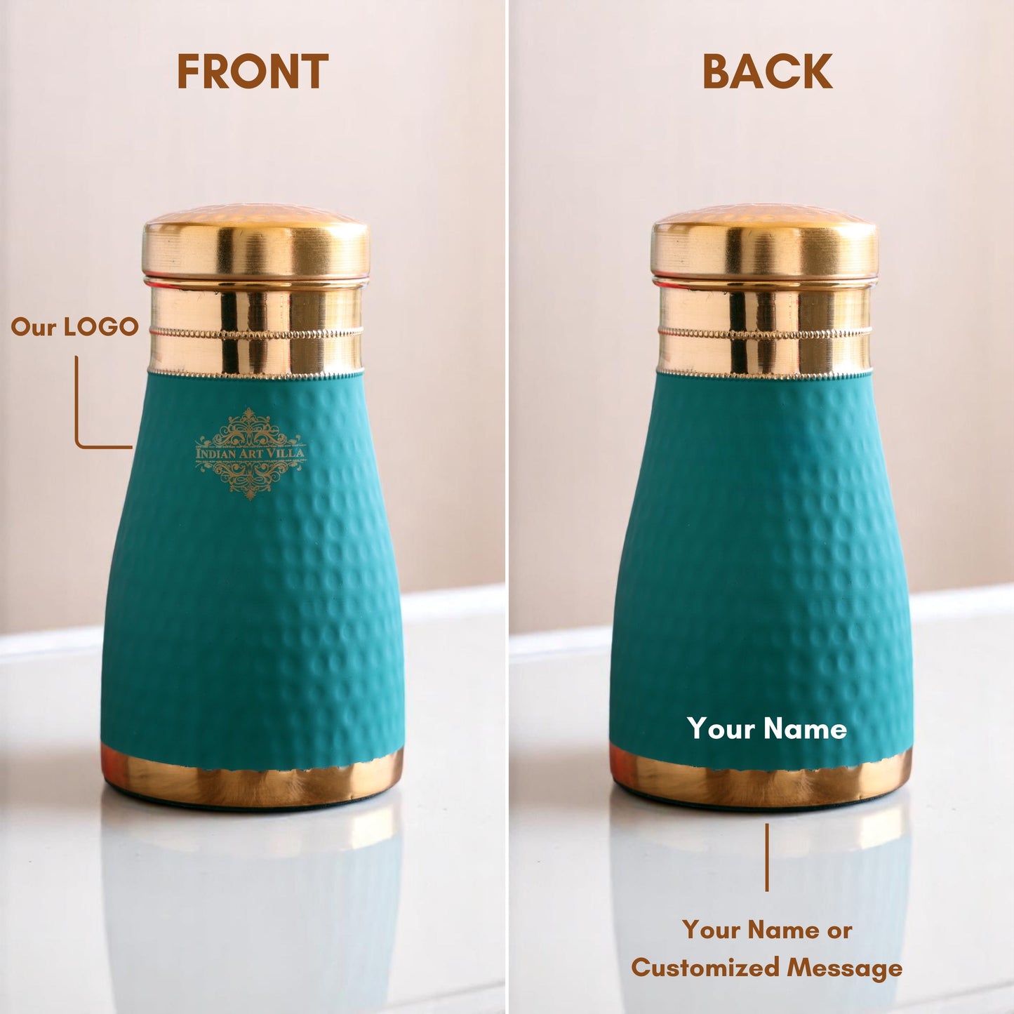 Personalized Copper Silk Finish Bedroom Water Bottle 950 ML