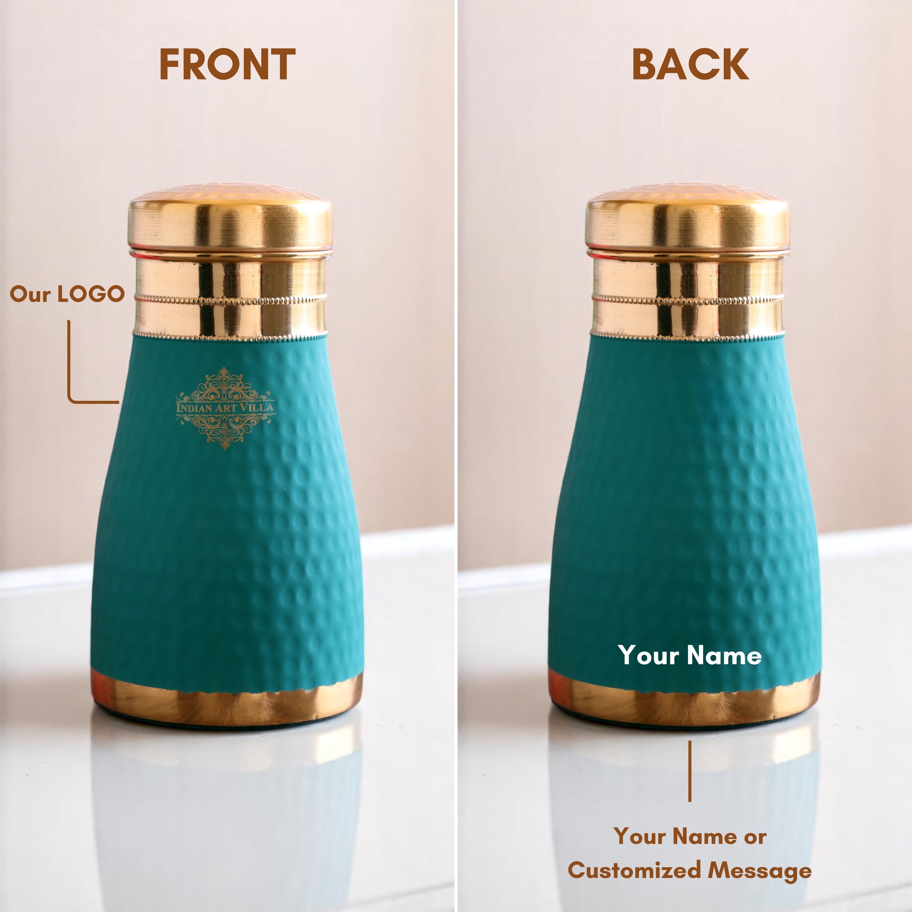 Personalized Copper Silk Finish Bedroom Water Bottle 950 ML