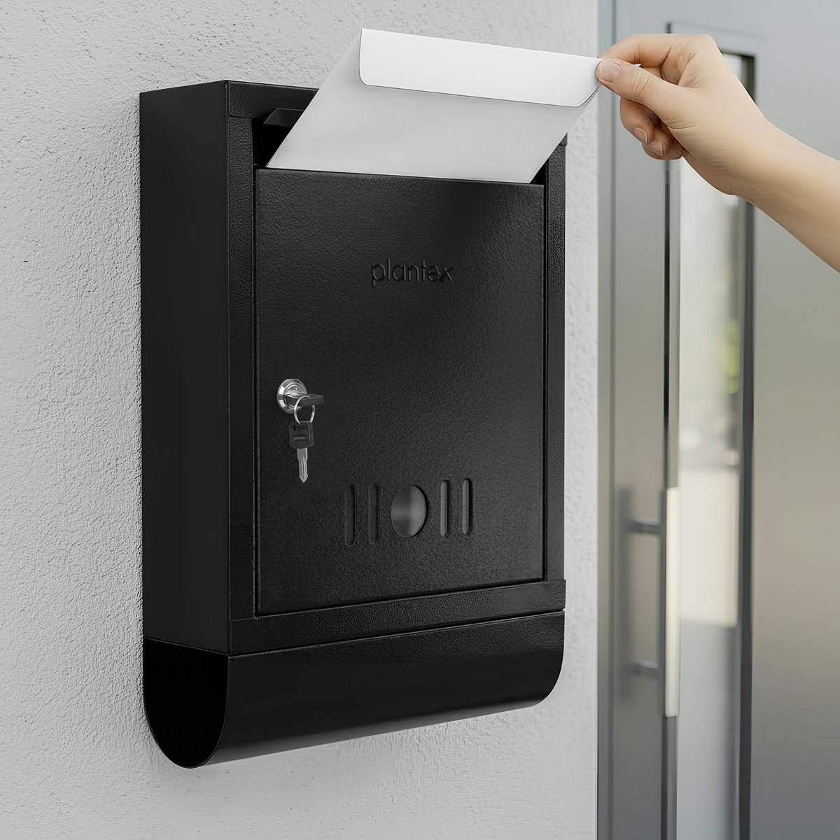 Plantex Letter Box/GI Steel Magazine Holder/Complaint Box & Suggestion Box for Office with Secure Lock and Keys/News Paper Holder/Mail Box/Post Box- (Black) Wall Mount