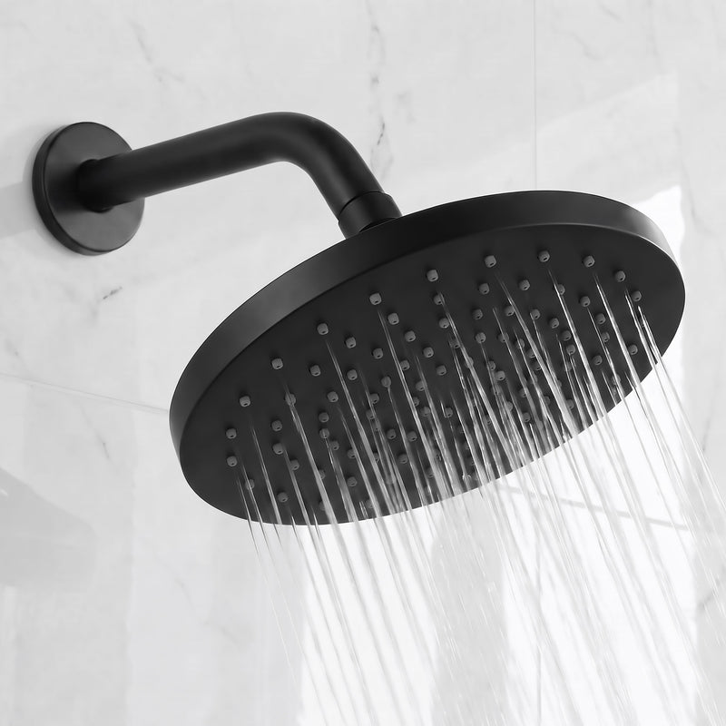 Plantex ABS Round Head Shower/10 Inch Overhead Rain Shower for Bathroom/Shower for Home/Hotel/Adjustable Shower Head for Bathroom - Pack of 1 (Black, D609)-1