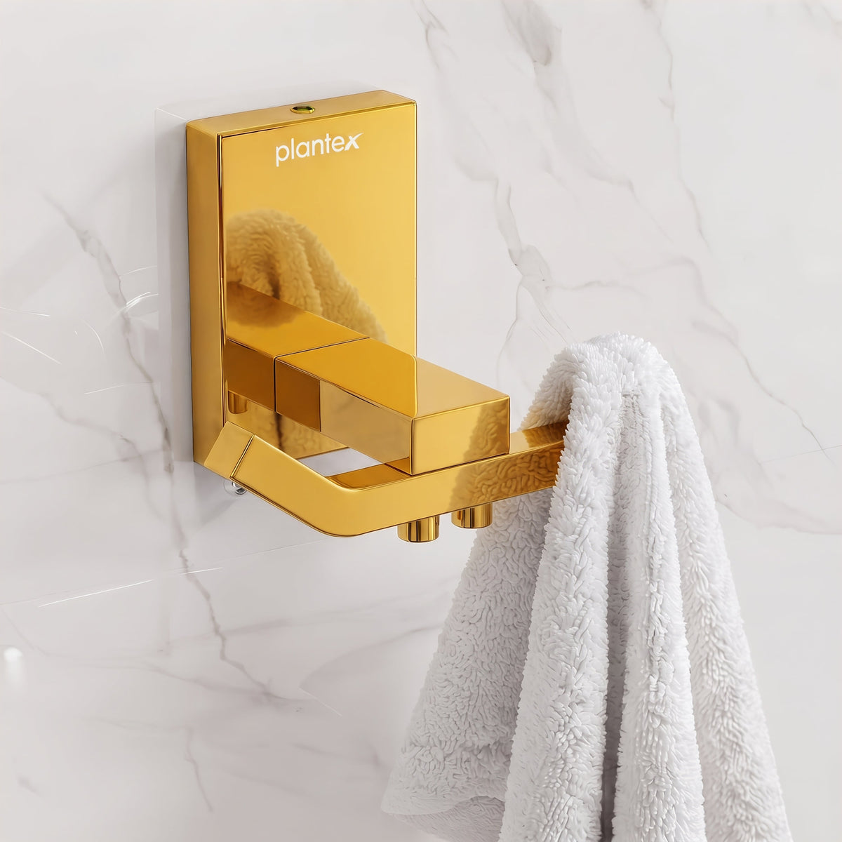 Plantex 304 Grade Stainless Steel Robe Hook/Cloth Towel Hanger/Door Hanger Hook/Bathroom Accessories - Pack of 1 (Crystal, PVD Gold)-1