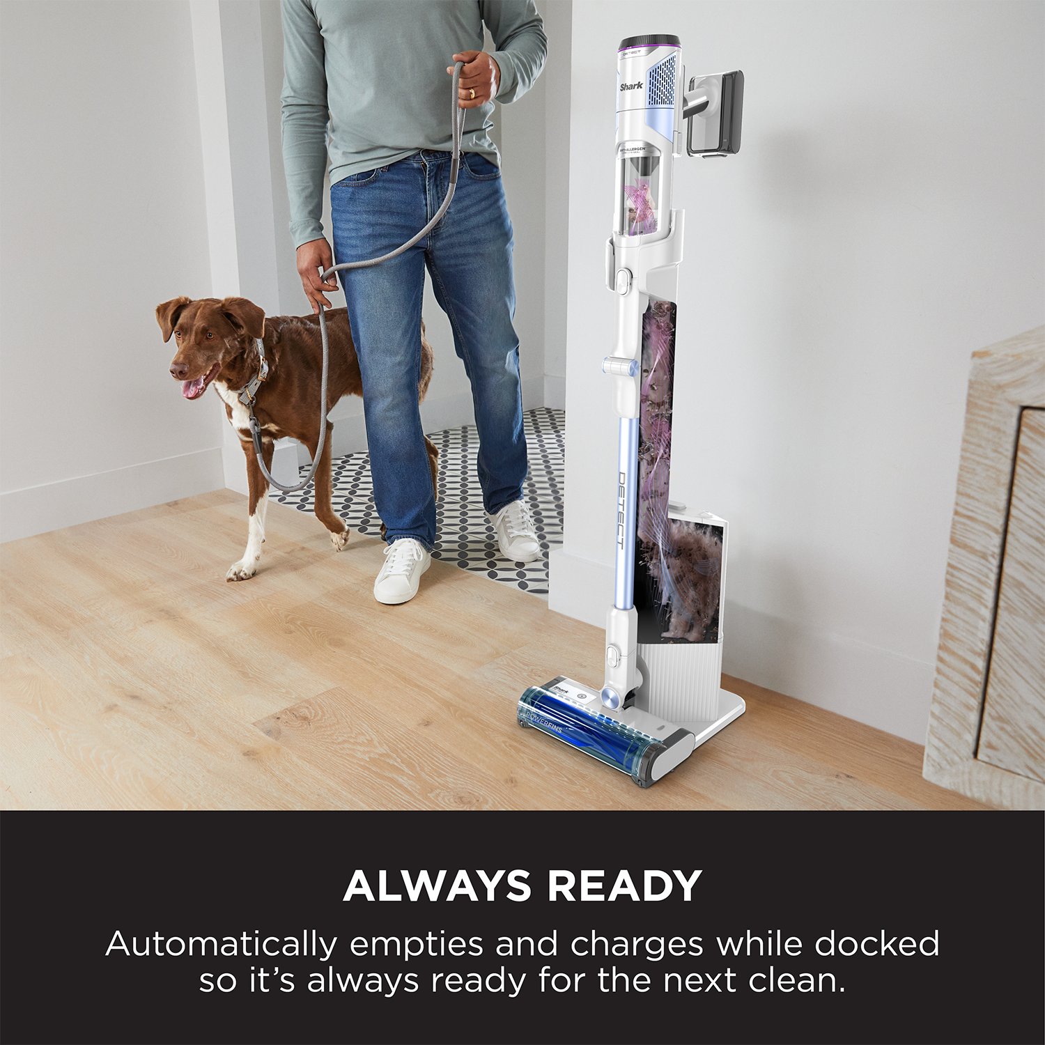Shark Detect Clean & Empty Cordless Stick Vacuum (IW4621INT) | Flex Wand + Auto-Empty Base