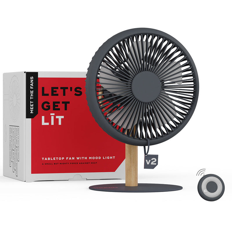 LIT v2 | All Day Wireless™ Rechargeable Table Fan with Mood Light