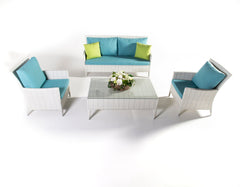 Pio Outdoor Sofa Set  2 Seater , 2 Single seater and 1 Center Table (White)